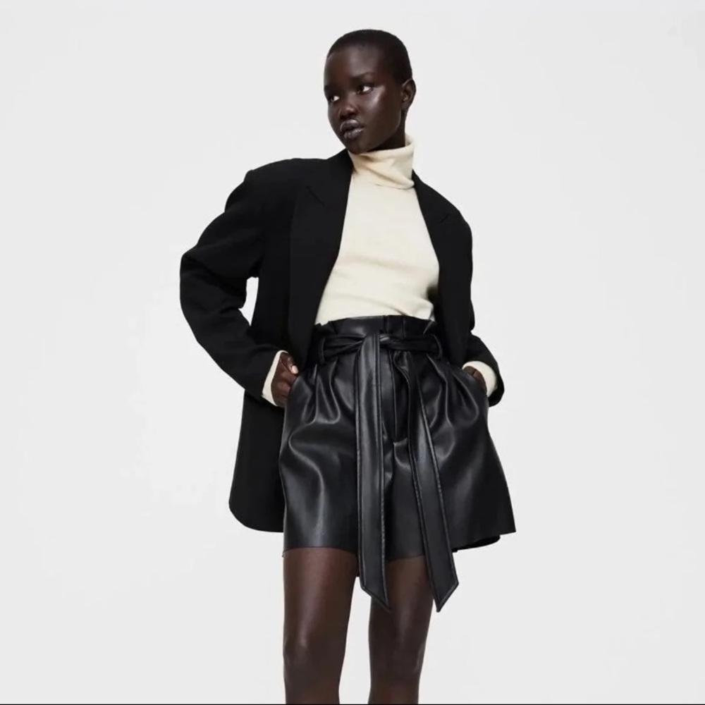 Zara faux leather shorts